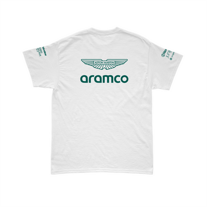 Camiseta Algodão Aston Martin 2024 Branca