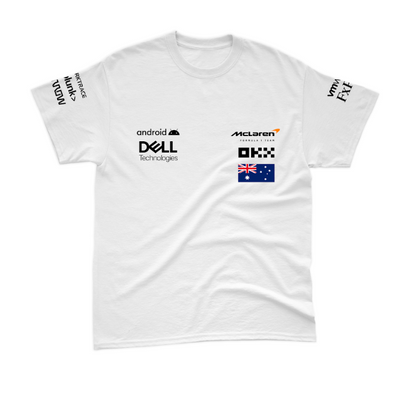 Camiseta Algodão Oscar Piastri Mclaren 2024 Branca