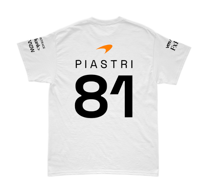 Camiseta Algodão Oscar Piastri Mclaren 2024 Branca