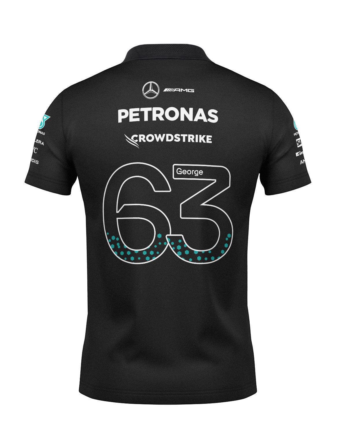 Camisa Polo George Russell Mercedes F1 2026 Preta