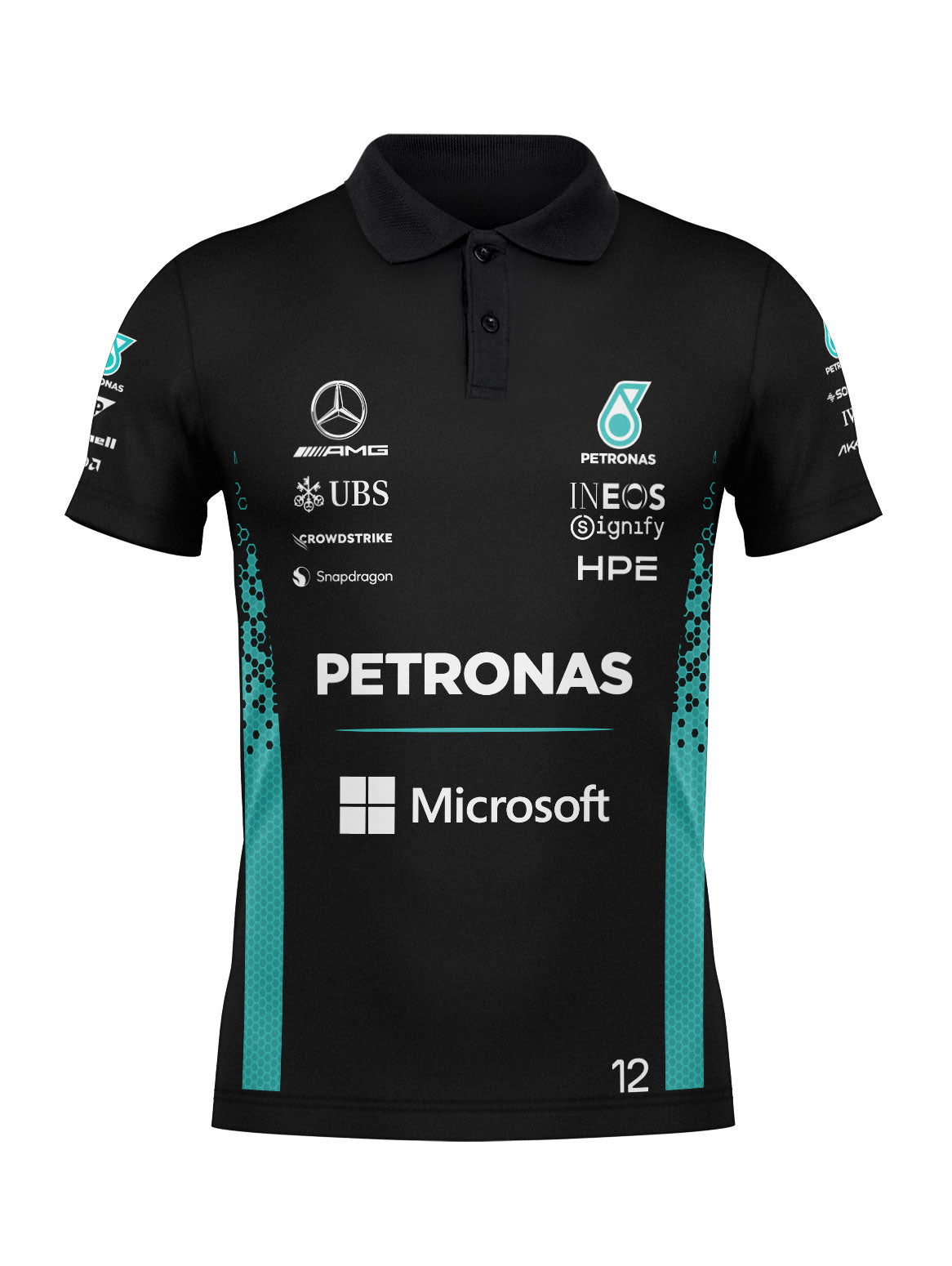 Camisa Polo Kimi Antonelli Mercedes F1 2026 Preta