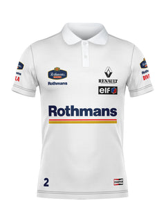 Camisa Polo Wlliams Retrô Rothmans Racing Branco