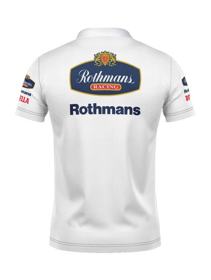 Camisa Polo Wlliams Retrô Rothmans Racing Branco