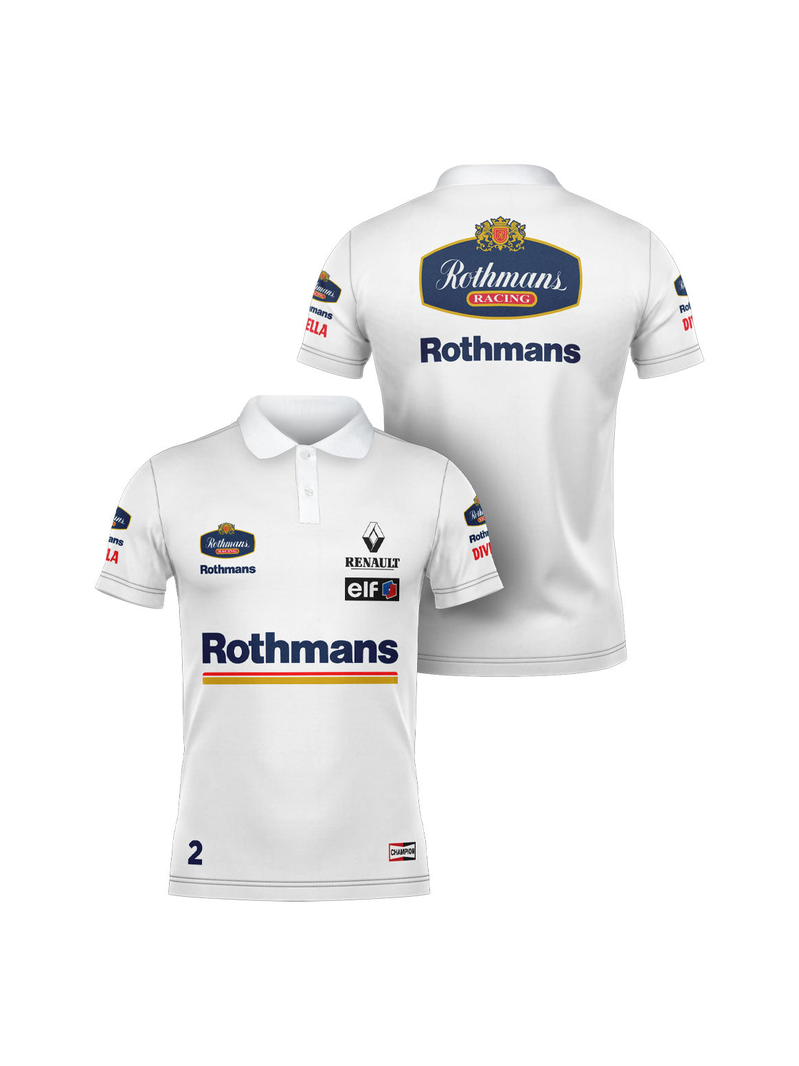Camisa Polo Wlliams Retrô Rothmans Racing Branco