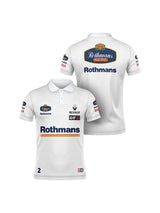 Camisa Polo Wlliams Retrô Rothmans Racing Branco