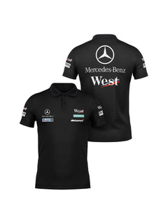 Camisa Polo Mclaren West Mercedes Retrô Preta