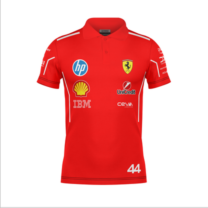 Camiseta Polo Ferrari Hamilton Vermelho 2025