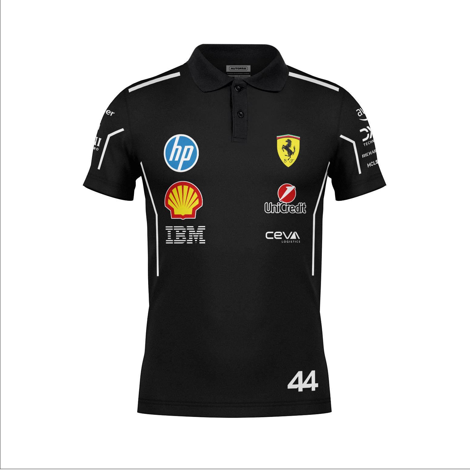 Camiseta Polo Ferrari Hamilton Preto 2025