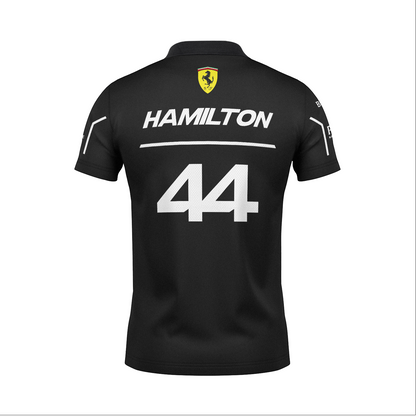 Camiseta Polo Ferrari Hamilton Preto 2025