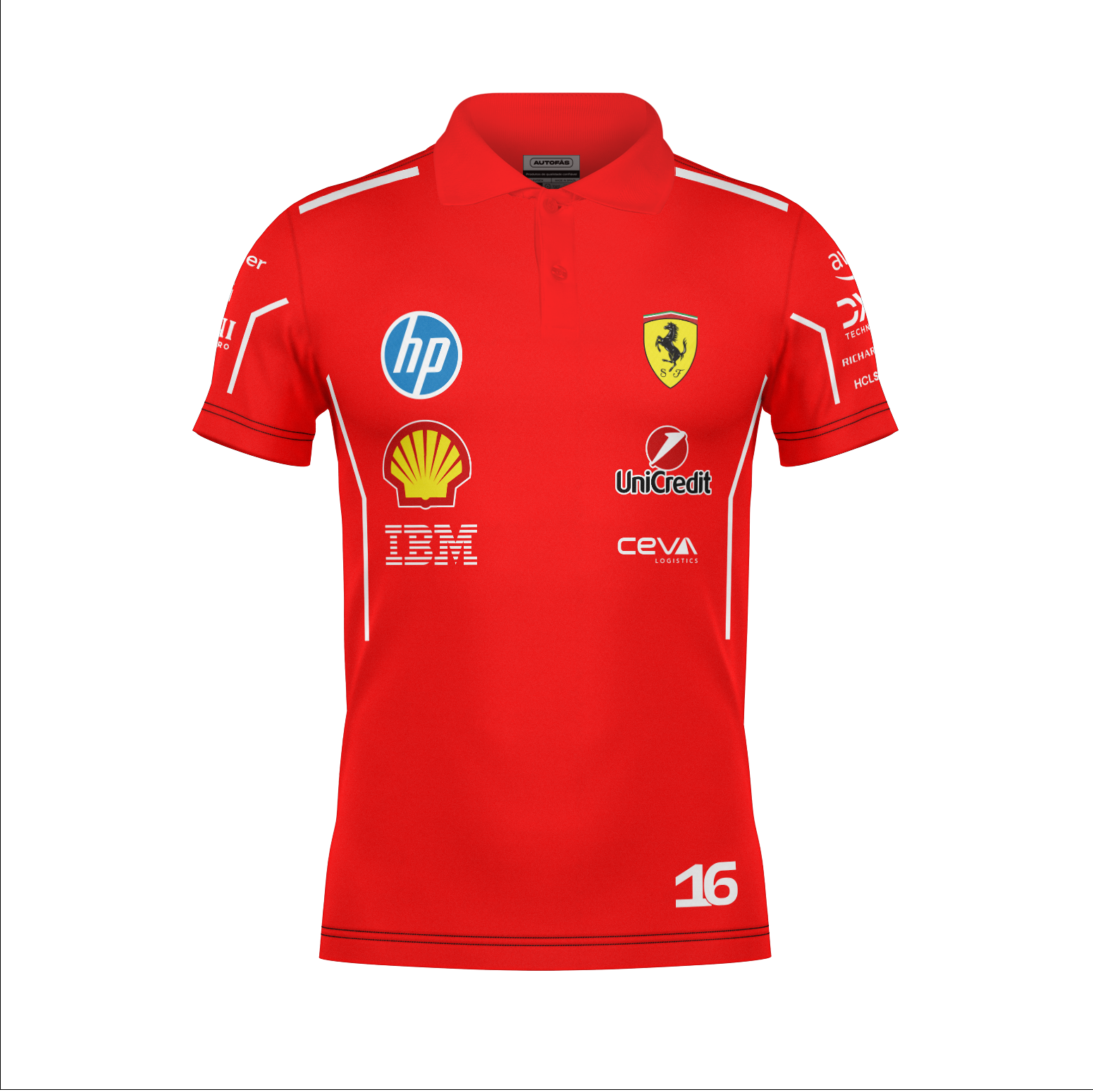 Camiseta Polo Ferrari Leclerc Vermelho 2025