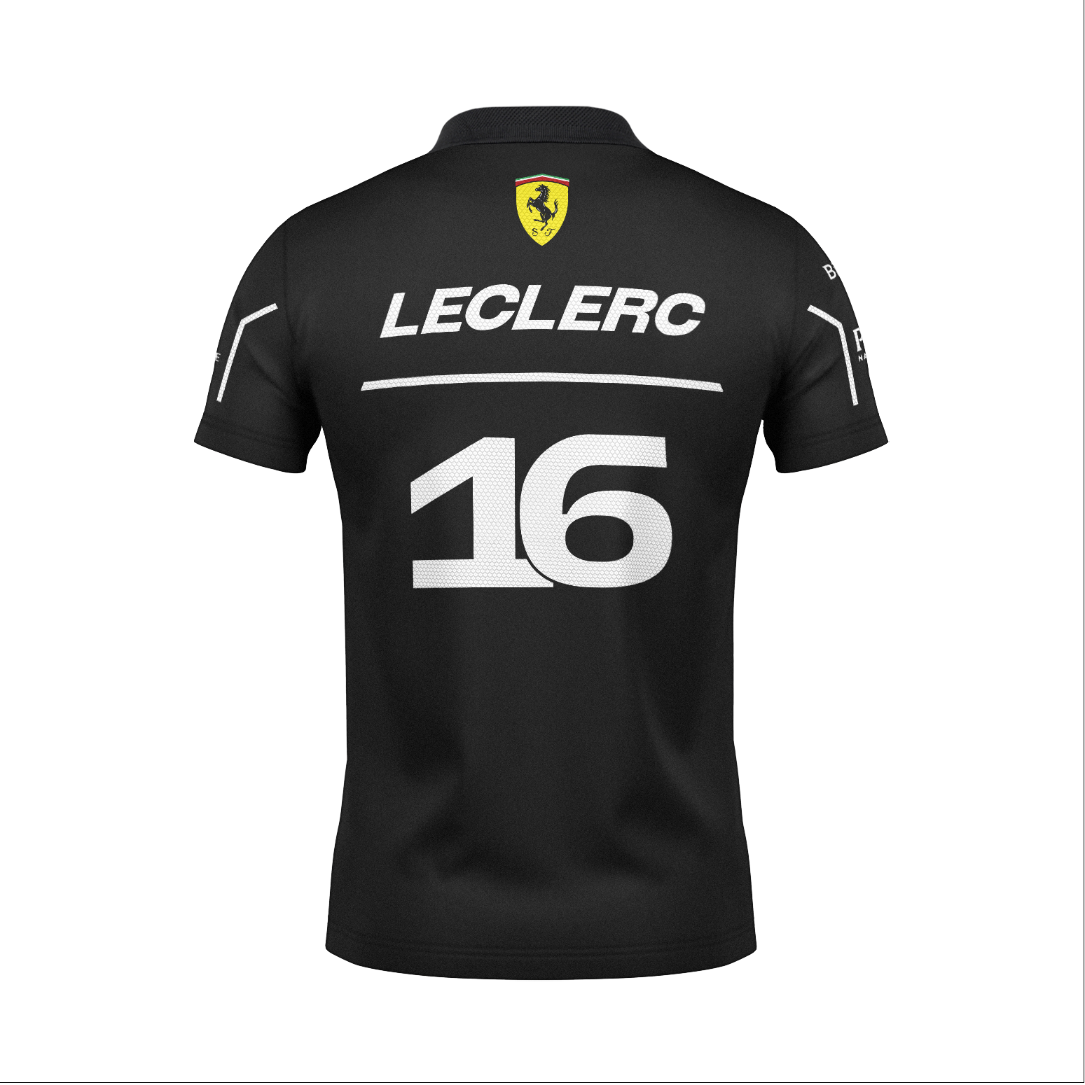 Camiseta Polo Ferrari Leclerc Preto 2025