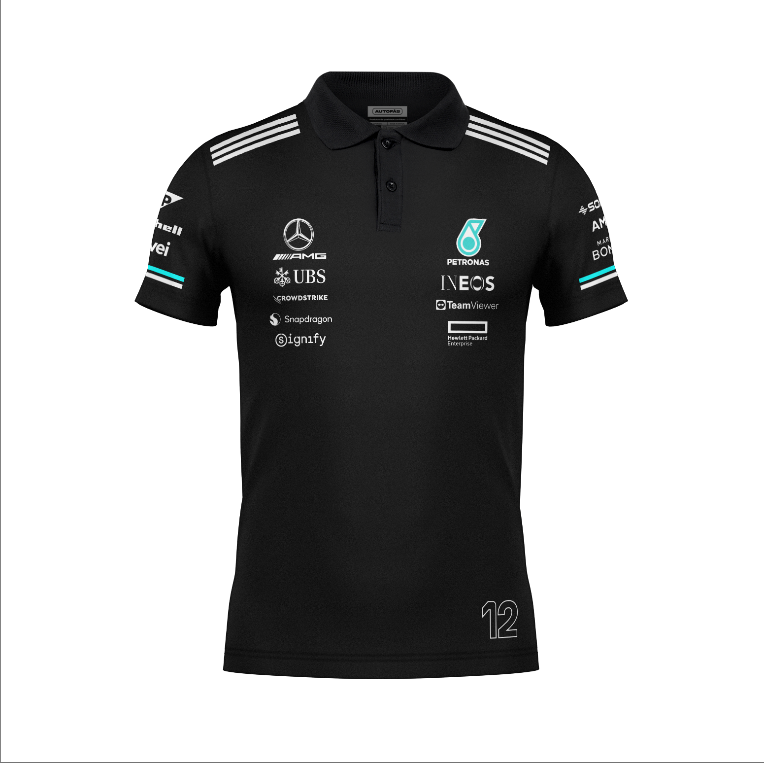 Camiseta Polo Mercedes Kimi Antoneli Preto 2025