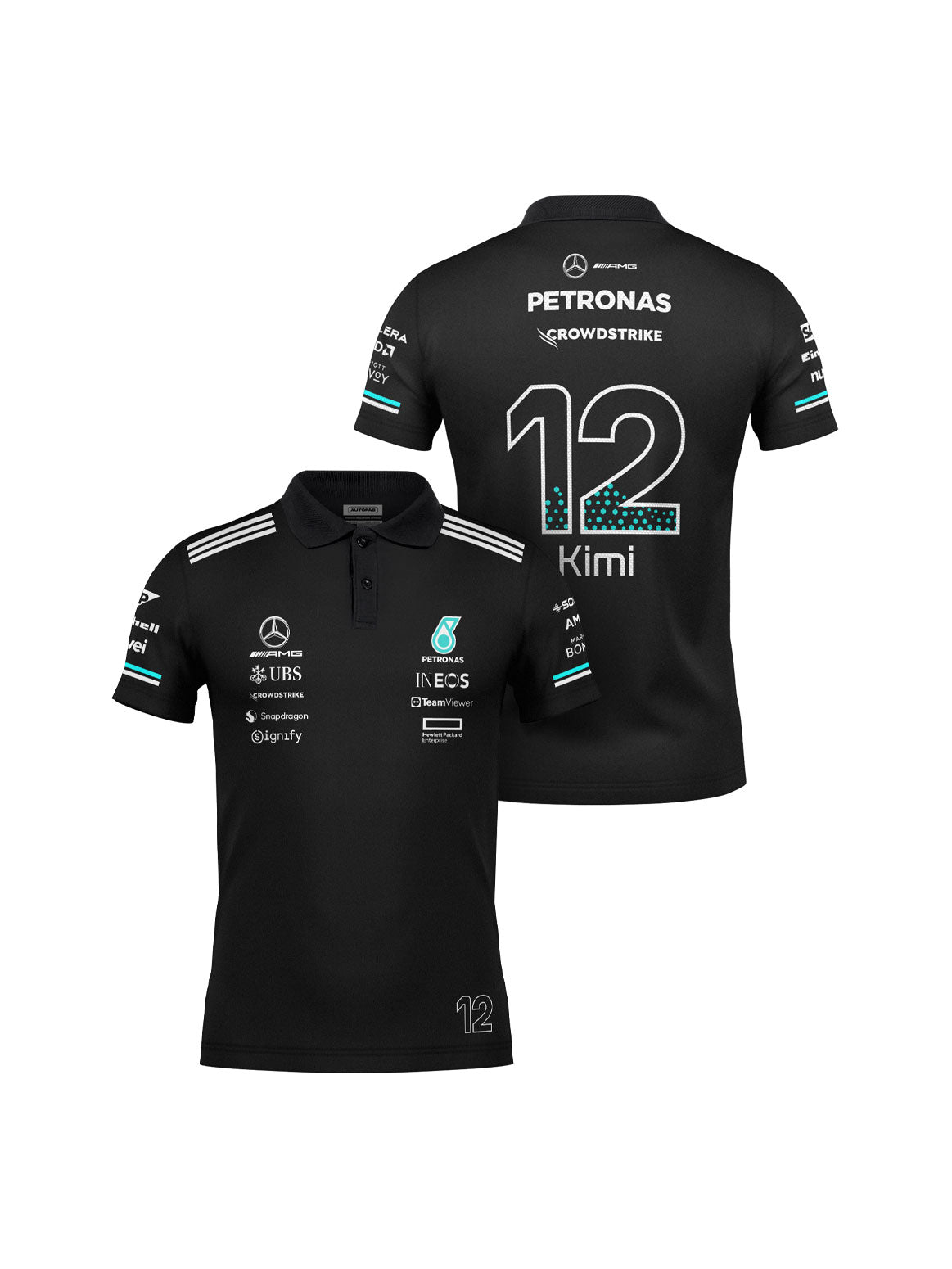 Camiseta Polo Mercedes Kimi Antonelli Preto 2025