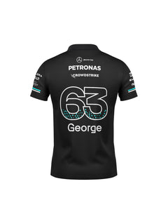 Camiseta Polo Mercedes George Russell Preto 2025