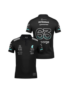 Camiseta Polo Mercedes George Russell Preto 2025