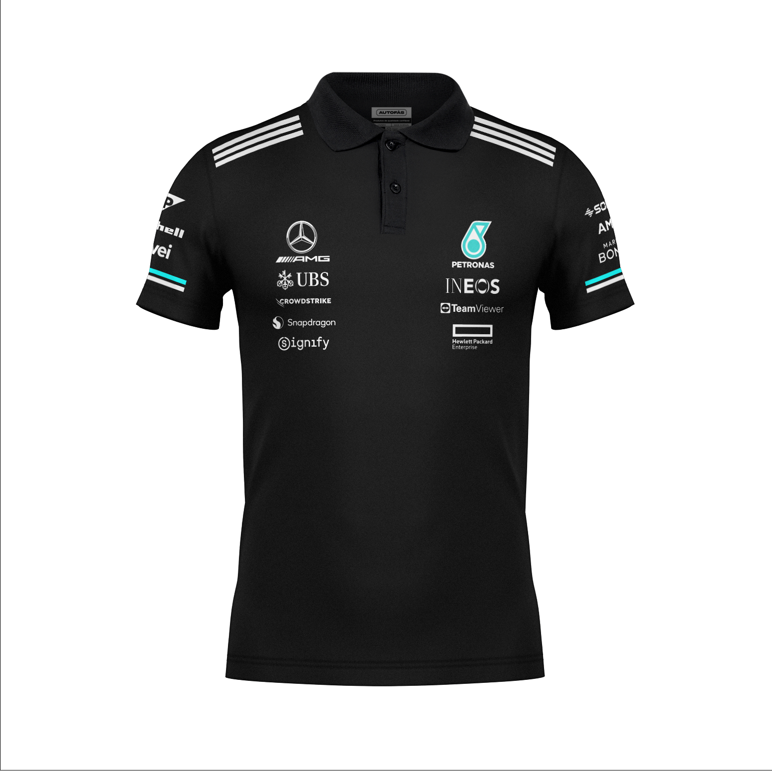 Camiseta Polo Mercedes Equipe Preto 2025