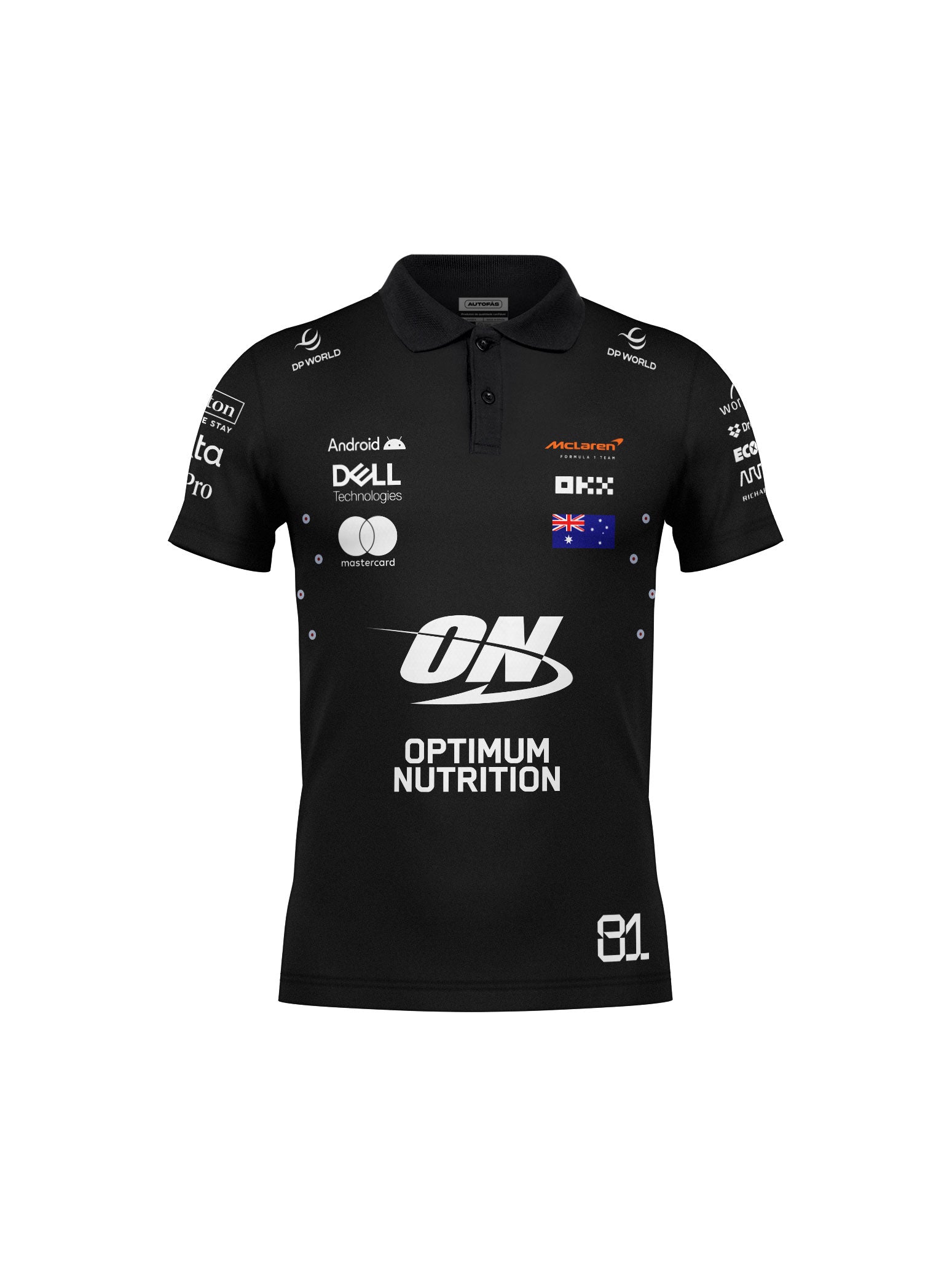 Camiseta Polo Mclaren Oscar Piastri Preto 2025