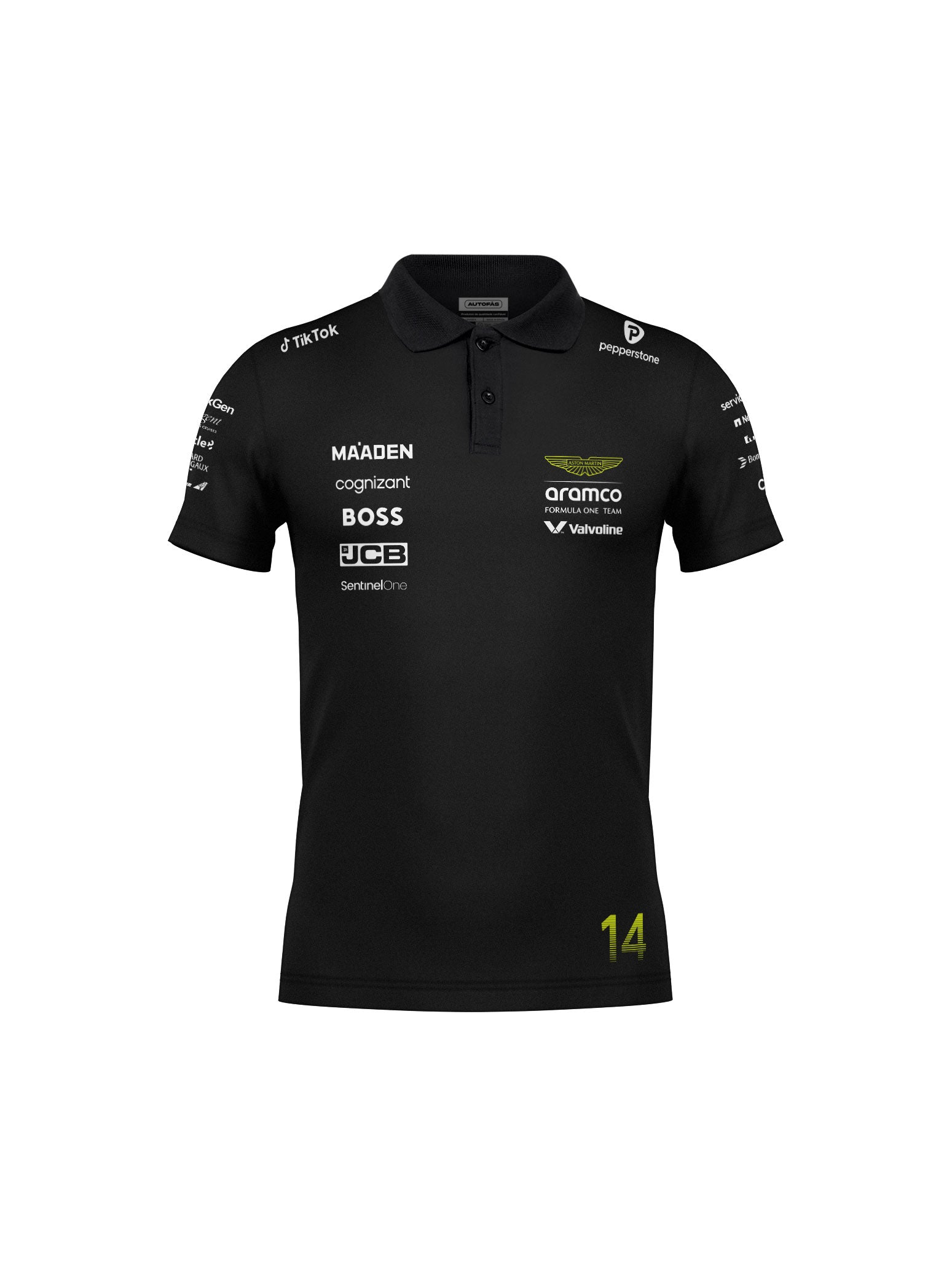 Camiseta Polo Aston Martin Fernando Alonso Preto 2025