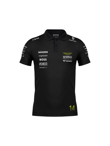 Camiseta Polo Aston Martin Fernando Alonso Preto 2025