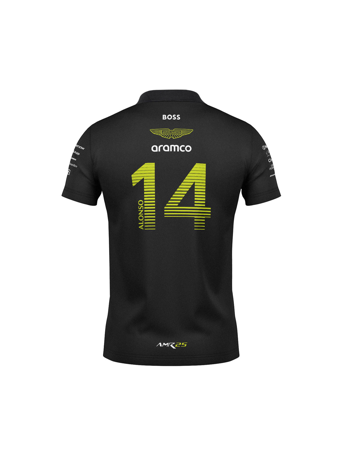 Camiseta Polo Aston Martin Fernando Alonso Preto 2025