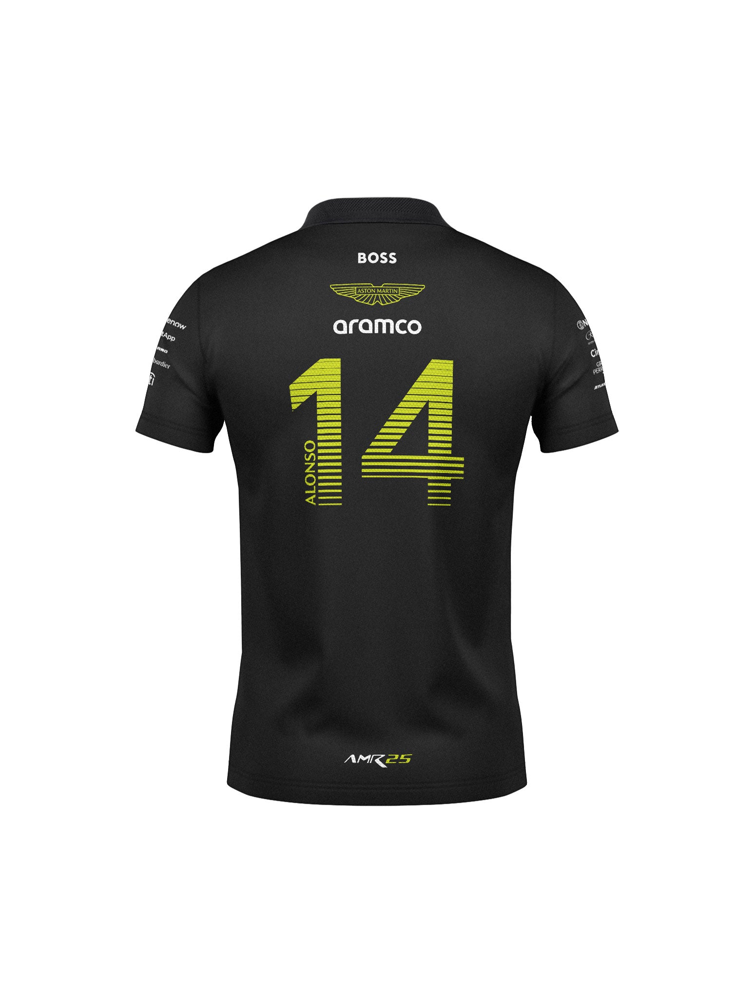 Camiseta Polo Aston Martin Fernando Alonso Preto 2025
