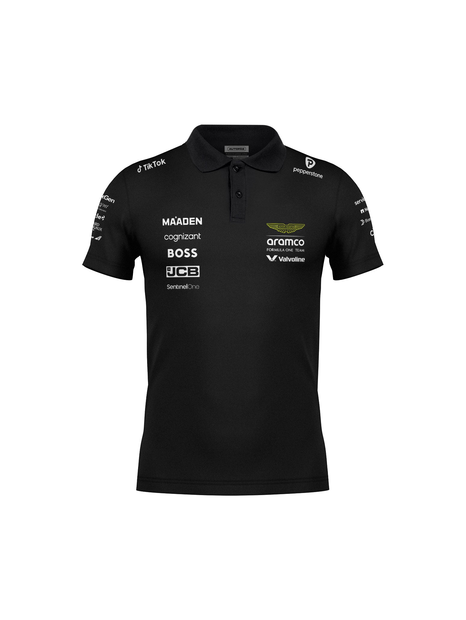 Camiseta Polo Aston Martin Equipe Preto 2025