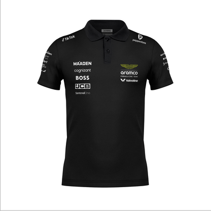 Camiseta Polo Aston Martin Equipe Preto 2025