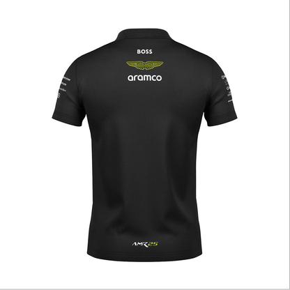 Camiseta Polo Aston Martin Equipe Preto 2025