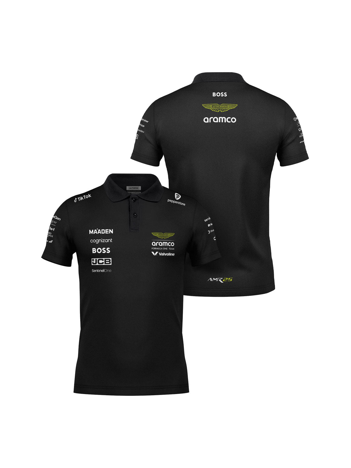Camiseta Polo Aston Martin Equipe Preto 2025