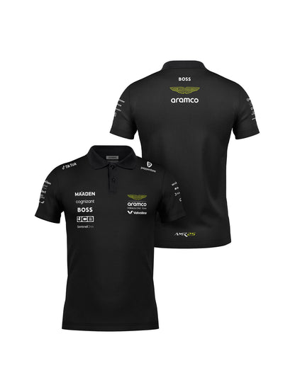 Camiseta Polo Aston Martin Equipe Preto 2025