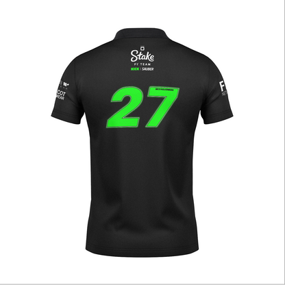 Camiseta Polo Stake Sauber Hulkenberg Preto 2025