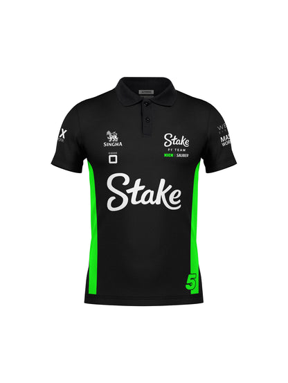 Camiseta Polo Stake Sauber Bortoleto Preto 2025