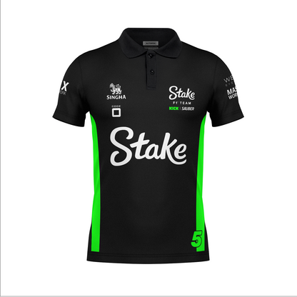 Camiseta Polo Stake Sauber Bortoleto Preto 2025