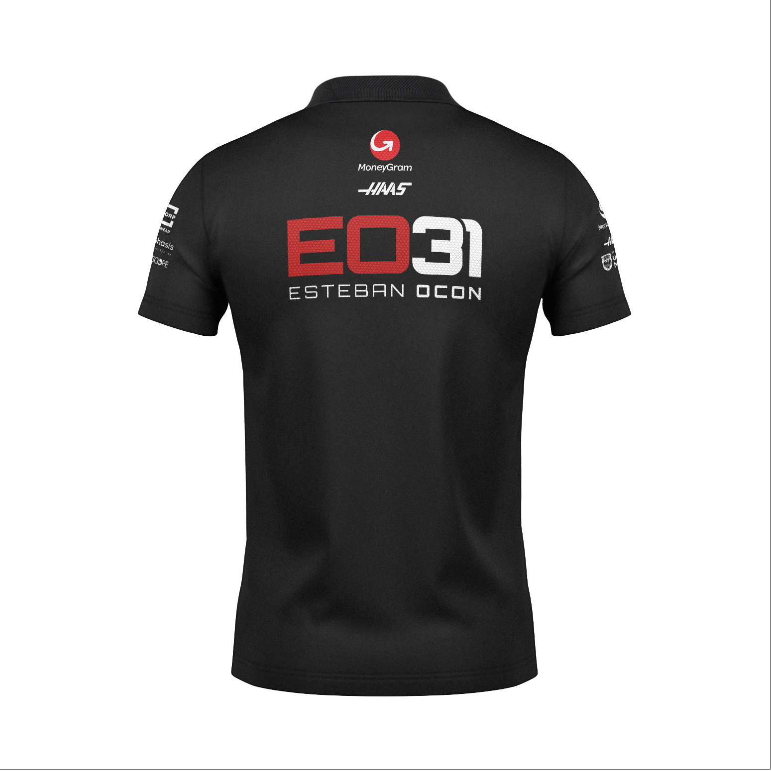 Camiseta Polo Haas Esteban Ocon Preto 2025