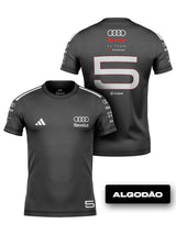 Camiseta Audi Bortoleto 2026 Algodão Cinza Raglan