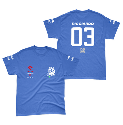 Camiseta Algodão Daniel Ricciardo Visa Racing Bulls Azul Royal 2024