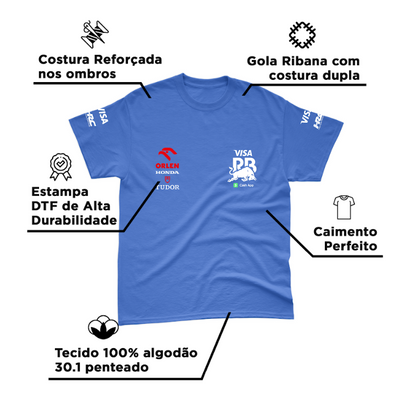 Camiseta Algodão Daniel Ricciardo Visa Racing Bulls Azul Royal 2024