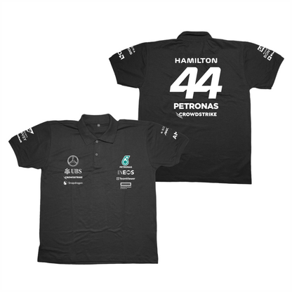 Camisa Polo Lewis Hamilton Mercedes 2024 Preta