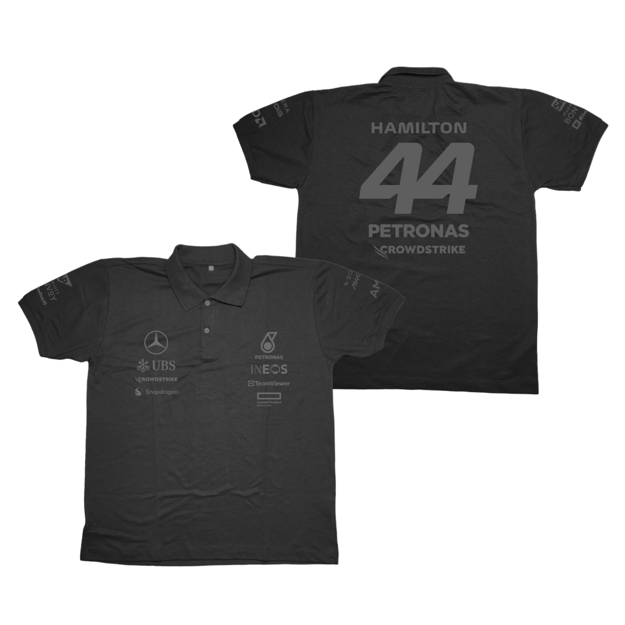 Camisa Polo Lewis Hamilton Mercedes 2024 All Black