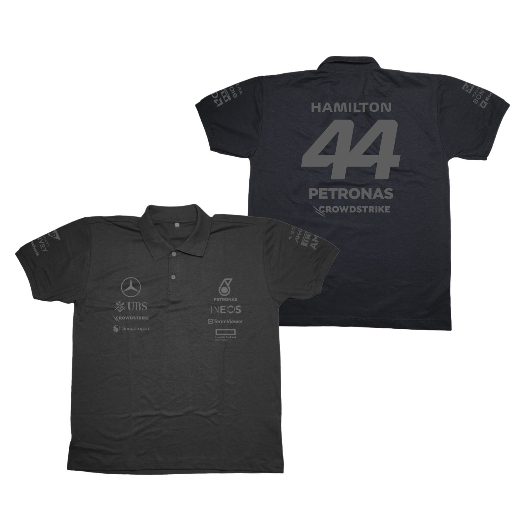Camisa Polo Lewis Hamilton Mercedes 2024 All Black