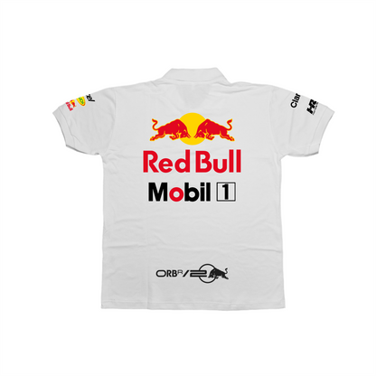 Camisa Polo Max Verstappen Red Bull Racing 2024 Branca