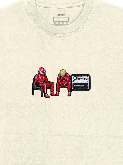 Camiseta Oversized Tifosi Life Alto em Sofrimento Off White