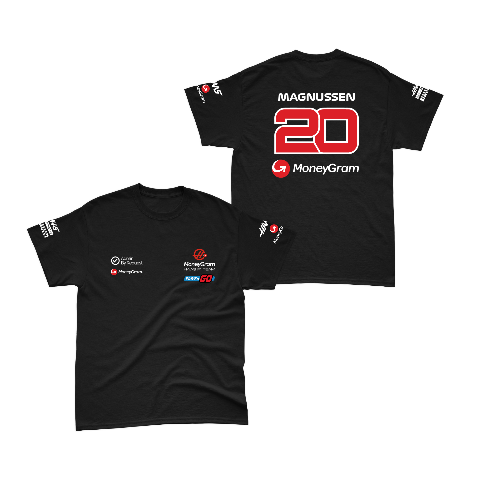 Camiseta Algodão Kevin Magnussen Haas F1 2024 Preta