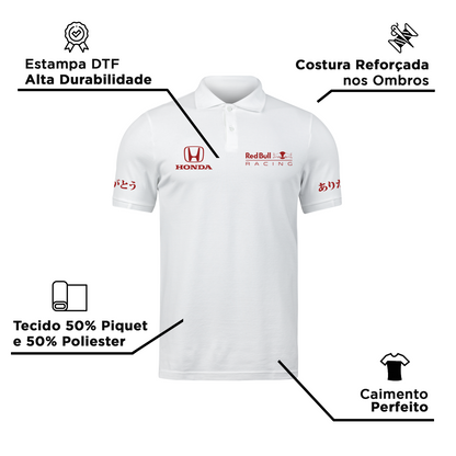 Camisa Polo Red Bull Honda Turquia 2021 Branco