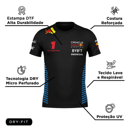 Camiseta DryFit  Max Verstappen Red Bull Racing 2024 Preta