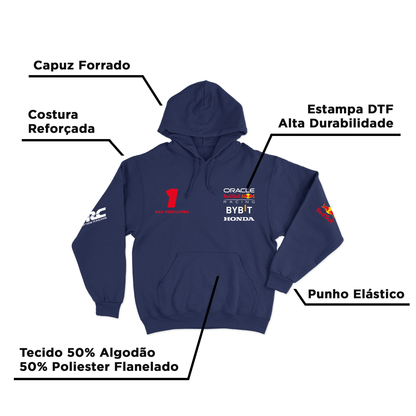 Moletom Canguru Red Bull Azul Marinho 2024 Max Verstappen