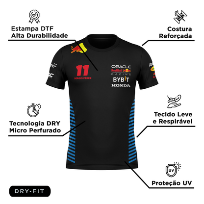 Camiseta DryFit Sergio Pérez Red Bull Racing 2024 Preta