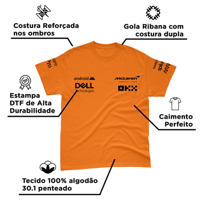 Camiseta Algodão McLaren 2024 Laranja