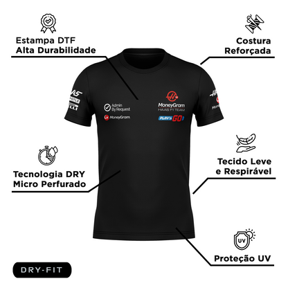 Camiseta DryFit Haas F1 2024 Preta