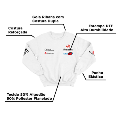 Moletom Haas F1 Branco 2024 Kevin Magnussen